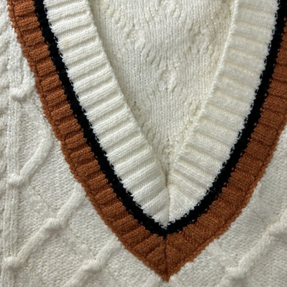 Maeve Anthropologie Willa Cable Knit Vest Size Medium Oversize Preppy Cozy - Picture 13 of 16